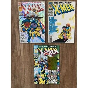 Uncanny X-Men No. 300, 303-4 (with Cover Hologram & Card) Marvel Comics (1993)